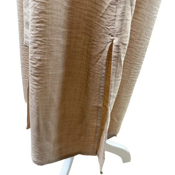 NWT DKNY Collared Button Tan Shirtdress Long sleeve collar -Removable belt Large - Picture 8 of 11